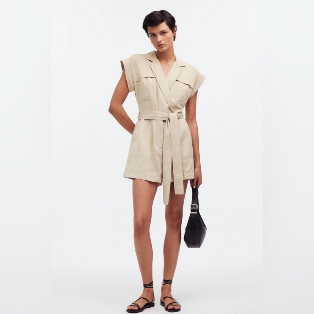 NWT Madewell Tie-Waist Muscle Tank Romper - Picture 2 of 9